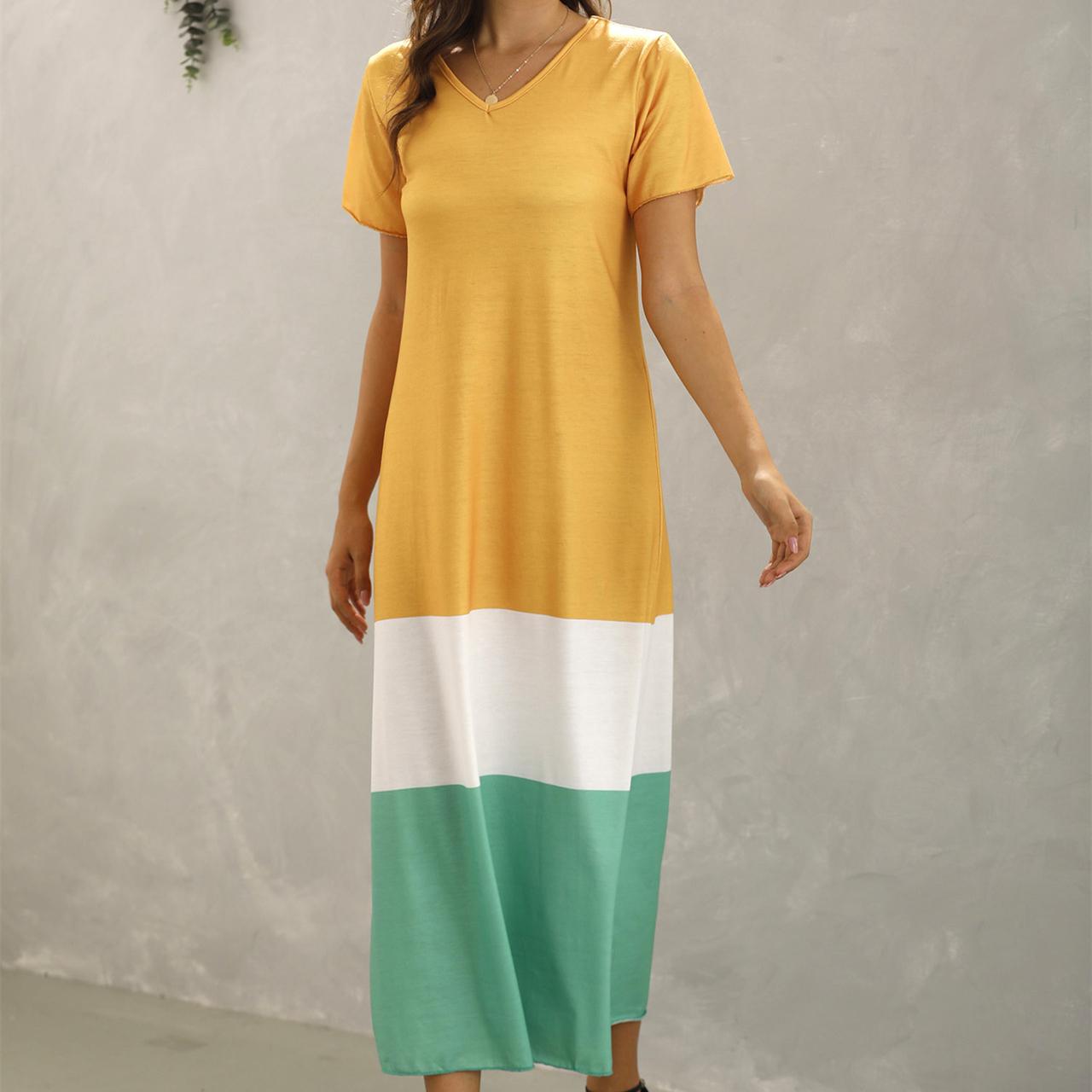 

Женское летнее платье с короткими рукавами, повседневные платья для пляжного отдыха