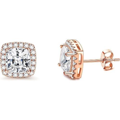 Silver Needle Cubic Zirconia Stud Earrings for Women Men 14K Gold Plated Hypoallergenic Dainty Stud Earrings Jewelry