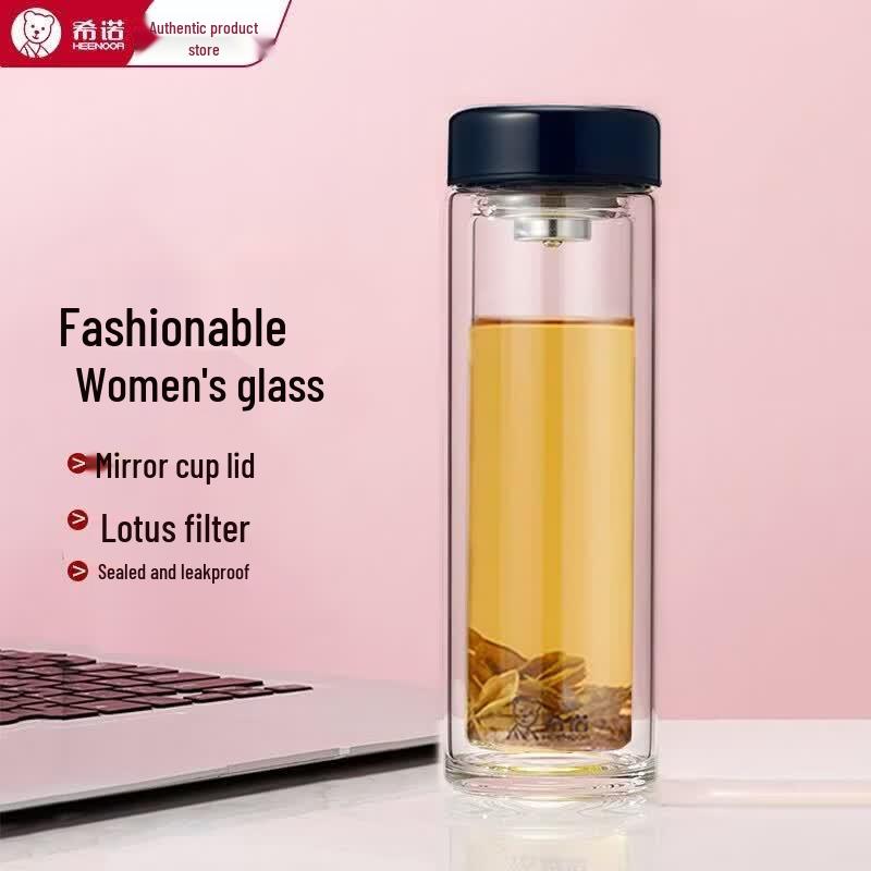 Heenoor Double-Layer Insulated Glass Cup