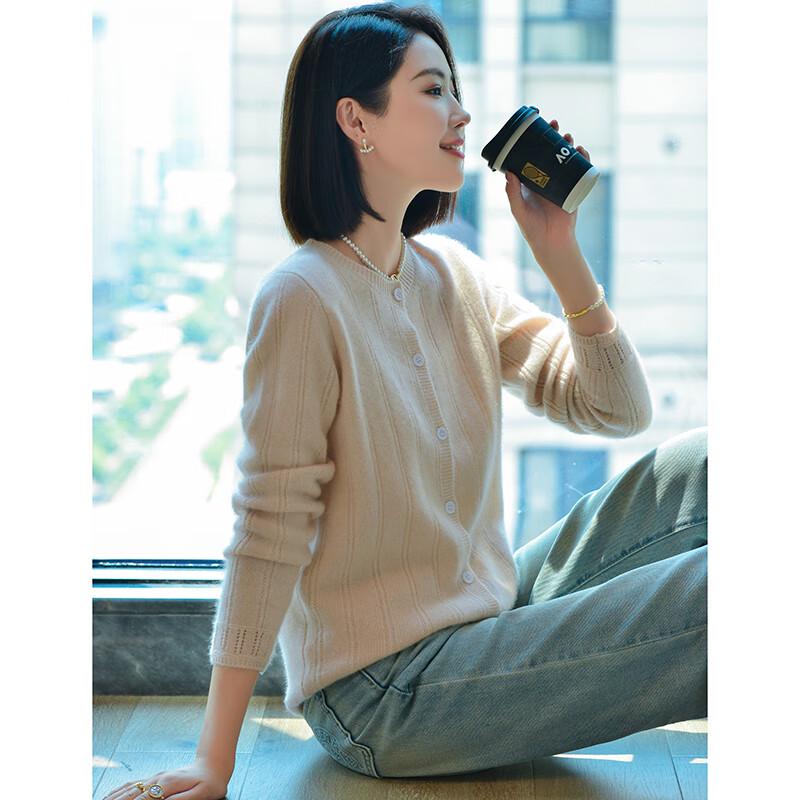 Fanzhen Women's 100% Wool Knit Cardigan