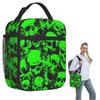 Ghost Skull Print Luminous Horror Night Halloween Insulated Lunch Bag for Women Children Food Boxes Thermal Lunch Box Tote