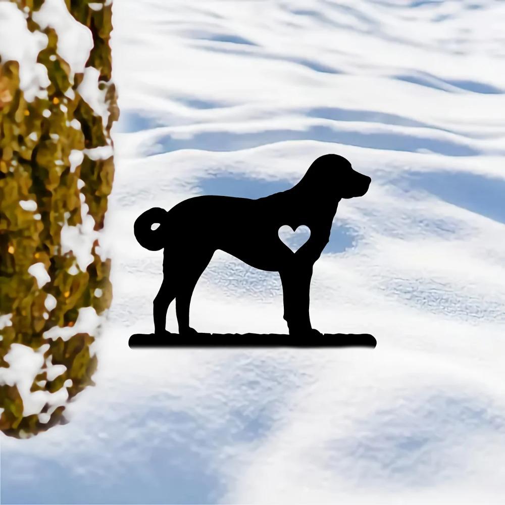 Honest Dog Garden Stake Iron Art Silhouette Metal Yard Sign Creative Courtyard Outdoor Garden Decoration