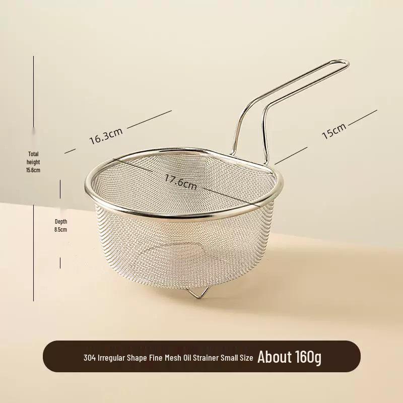 304 Stainless Steel Skimmer for Frying, Boiling, Draining & Filtering Noodles and Vegetables