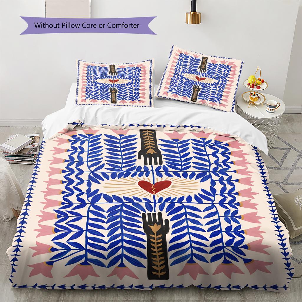 Abstract art Pattern Bedding Quilt Set Quilt Cover Pillowcase Home Decoration Gift (1 * duvet cover + 2 * pillowcase, without core)