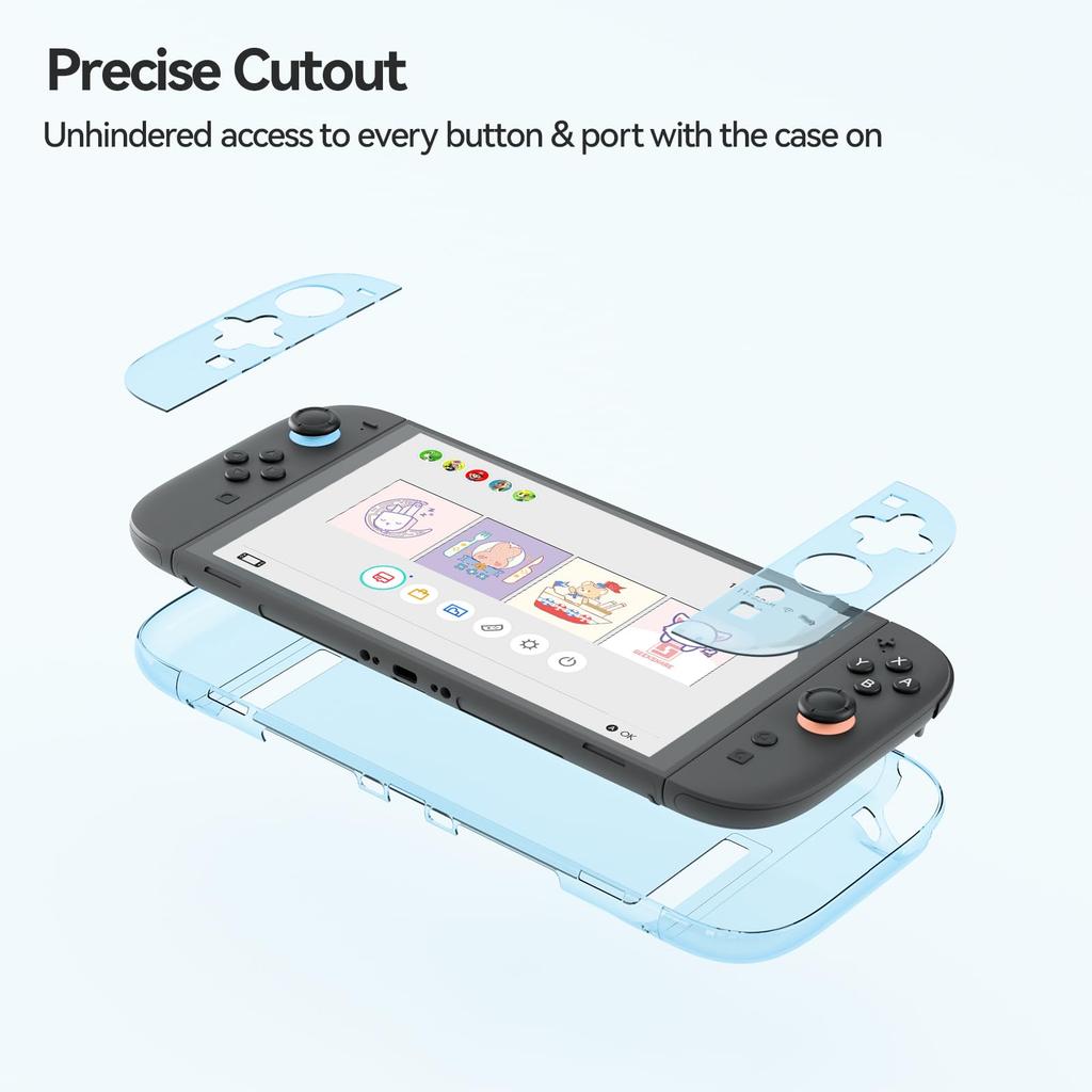 GeekShare Switch 2 Compatible with Switch Switch 2 PC Protective Split Full Easy Removal Transparent Cover, 2025, Cover, Joy-Con Skin, Type,