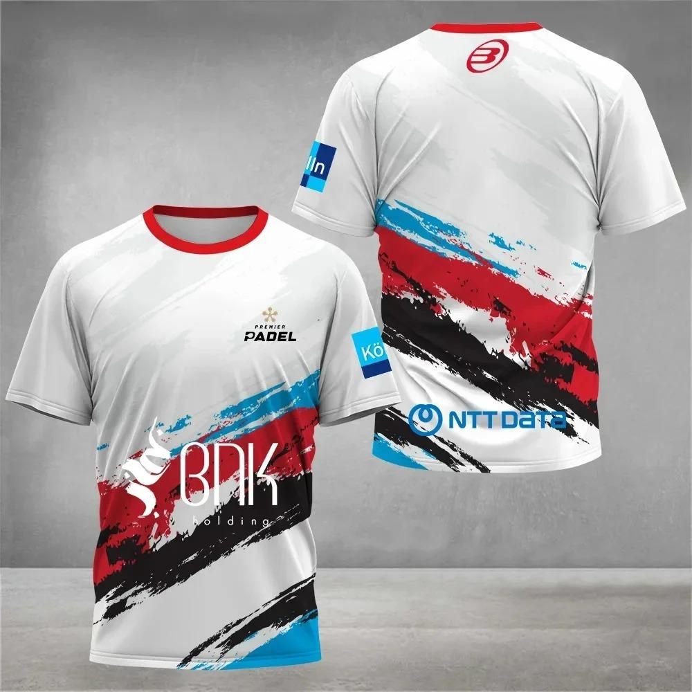 

Мужская футболка для ежедневных тренировок, легкая, дышащая, для падел-тенниса, с 3D-принтом, одежда для взрослых, детей, девочек, с коротким рукавом, спортивная мода, уличная одежда S