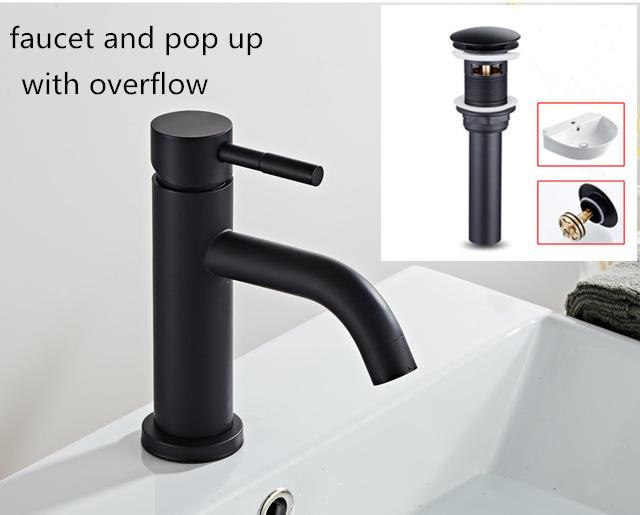 Bathroom Faucet Solid Brass Bathroom Basin Faucet Cold And Hot Water Mixer Sink Tap Single Handle Deck Mounted Brushed Gold Tap
