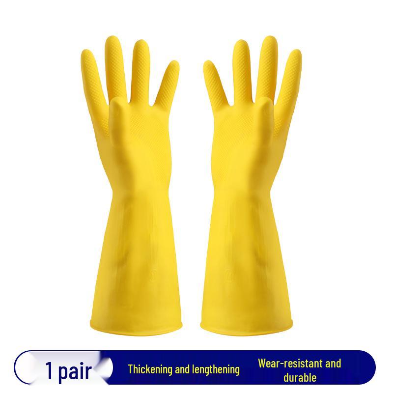 

Оксфордские латексные резиновые перчатки - Прочные, Нескользящие, Водонепроницаемые для защиты труда и мытья посуды Upgraded Extra Thick Bull Tendon - 1 Pair; M