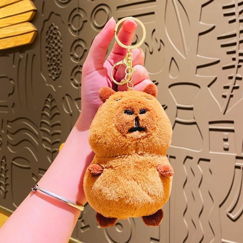 

Capybara Cuddly Plush Keychain Charming Cartoon Style Ideal For Car Decoration Key Standing Plush