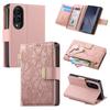 Portafoglio alla moda con cerniera goffrata e fessura per carte, custodia in pelle per telefono per Samsung Galaxy Z Fold 8 Ultra 7 6 5 4 Cover antiurto