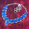 Blaue Meeressediment Halskette Edelstein Schmuck, 925 Sterling Silber Verstellbare Kette Halskette, Geschenk für Frauen Handgemachte Halskette