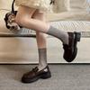 2026 New Spring College Style Women Chunky Loafers Shoes Fashion Shallow Slip On Shoes Elegant Soft Sole Dress Leather Shoes