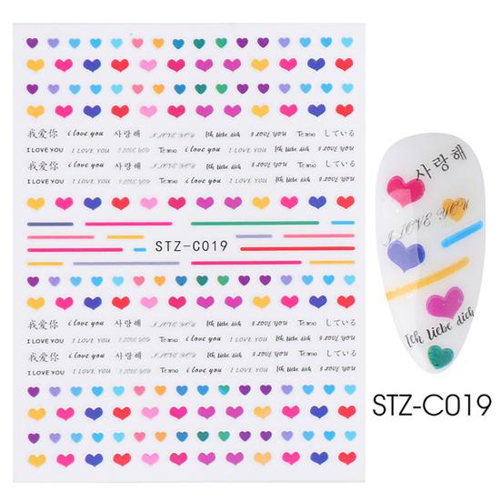 Nail Art Sticker Lovely Cute PET Valentine Heart Shaped Nail Art Tips Decoration for Couple