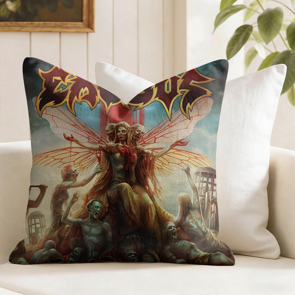 Rock BandEExoduss Cushion Cover Eco Linen Pillow Case DoubleSided Print Breathable Durable Zipper Home Decor Gift