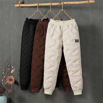 Thick Cotton Pants with Added Fleece for Women's Winter Casual Wear, Plush Outerwear for Warmth and Ankle Binding