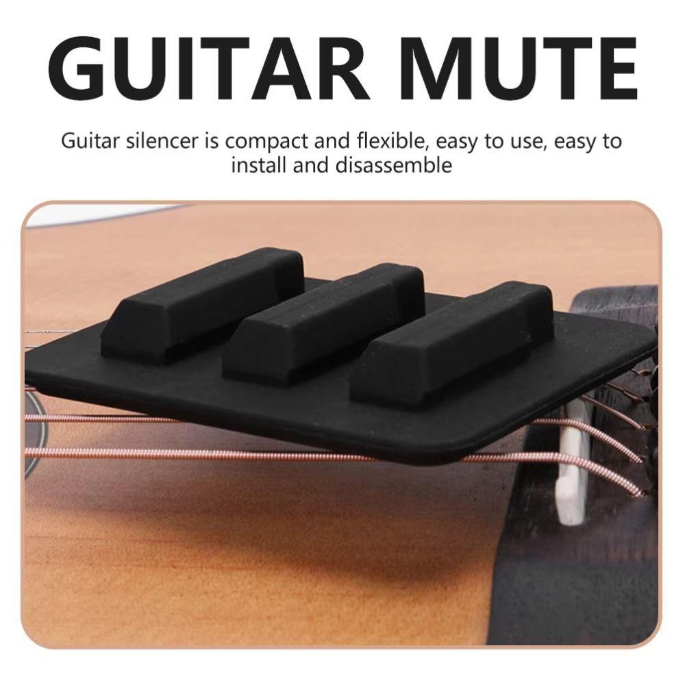 Soft Silicone Guitar Mute Pad Reusable Noise Reduction Tool Guitar String Muffler  Studio Practice