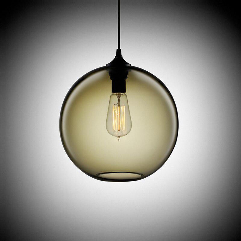 Lampade a sospensione a sfera in vetro a 6 colori industriali vintage Loft diametro 30 cm Apparecchi da cucina Ristorante