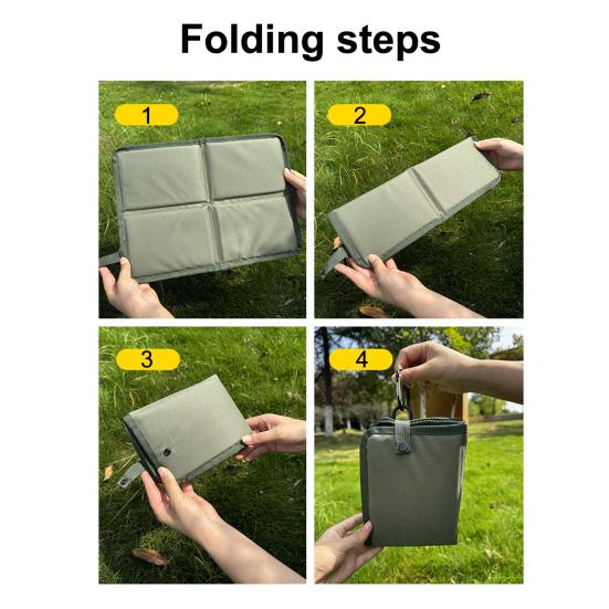 Folding Sitting Pad Waterproof Oxford Cloth Sit Pad Portable Foldable Camping Seat Cushion with Carabiner for Backpacking Hiking Picnics Outdoor Use