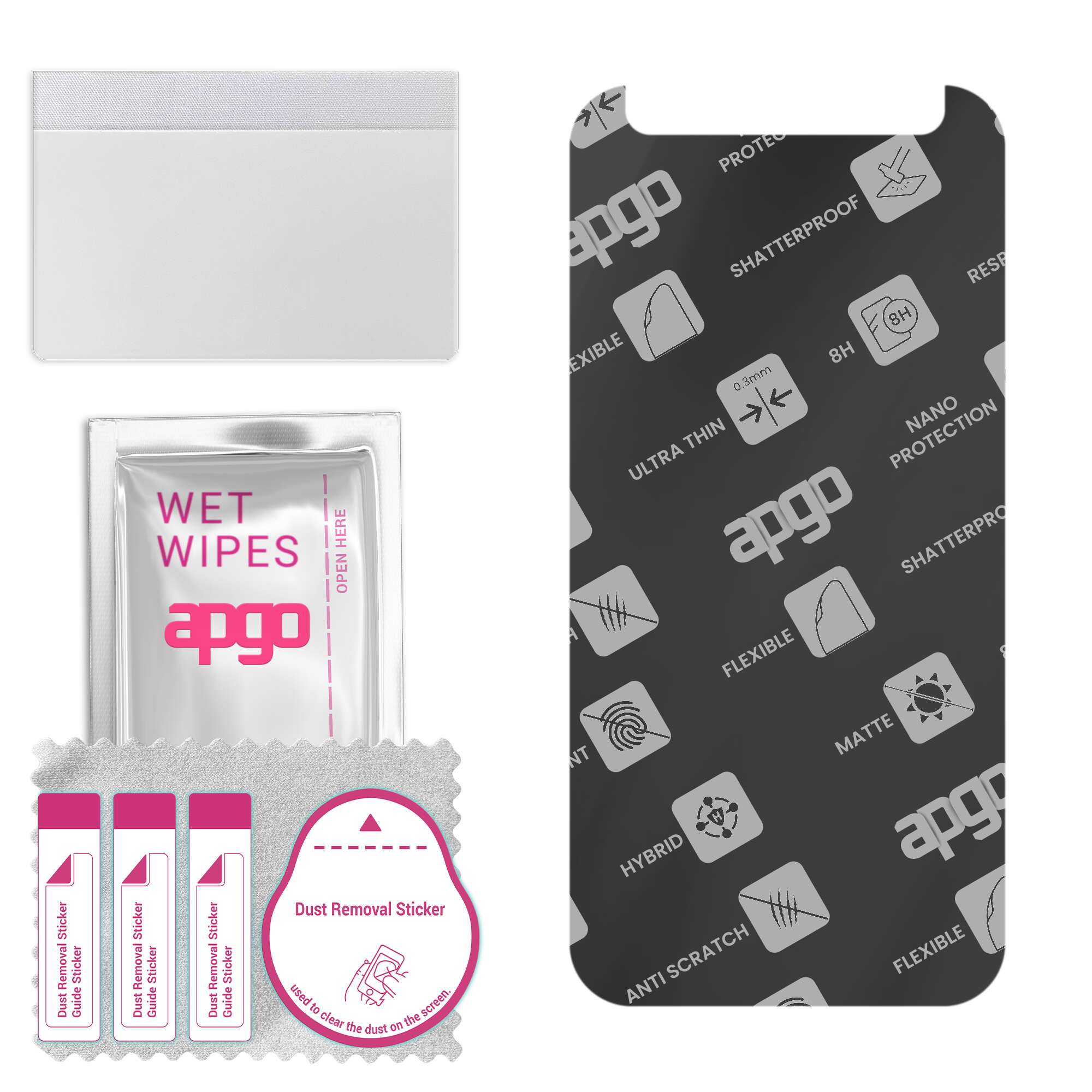 

apgo MATTE Hybrid protective glass compatible with Alcatel Idol 5, flexible nano glass, great replacement for tempered glass, scratch-resistant, full