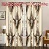 2D FLAT PRINTING 2pcs Curtains (Without Rod) Cow Skull Repeated Design Modern Curtain Modern Versatile Fabric Curtains Eid