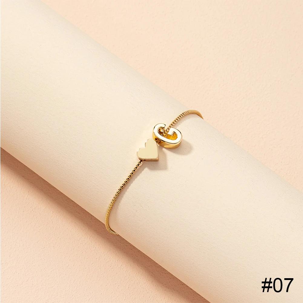 Simple Fashion Love Letter Bracelet Retro Adjustable Alloy Letter Bracelet Women Hand Jewelry Accessory