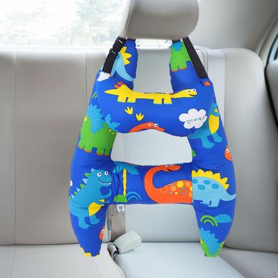 Car Backseat Travel Pillow Headrest Soft for Road Trips Long Distance Blue Dinosaur