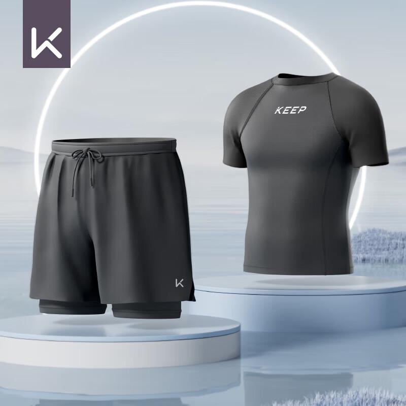 Keep Men s Double-Layer Anti-Chafe Swim Trunks 9291 L