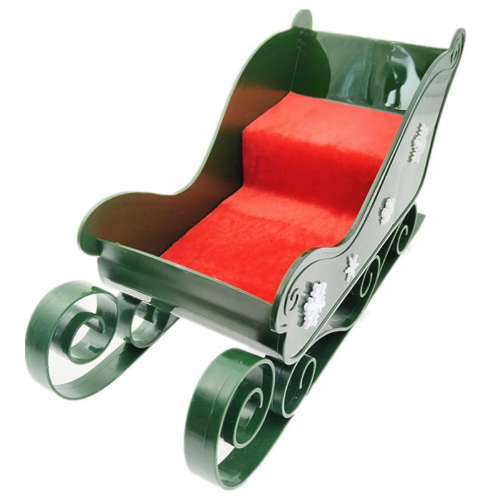 Candy Snowmobile Tabletop Decoration Plastic Sledge Car Santa Claus Gift Deer Car Self-assembled To Match The Set