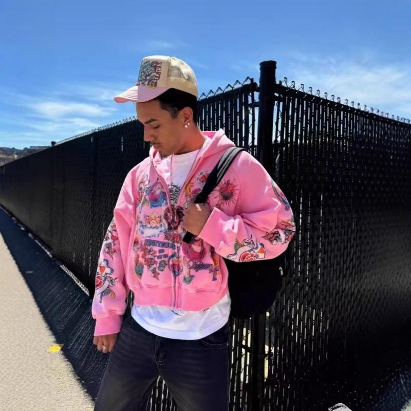 EastRogue Amerikansk Retro Gotisk Rock Bokstavtrykk Hettegenser Harajuku Løs Passform Allsidig Sportsklær Par Hettegenser