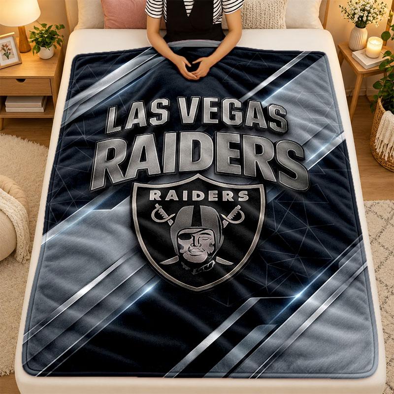 Flannel BlanketLas Vegas Raiders Warm Soft Throw Blanket for Indoor Sofa Bed Living Room Use