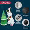 JOYFY 6 ft Christmas Polar Bear Inflatable Decoration with Penguin & Xmas Tree Décor for Christmas Party Yard Winter Decoration