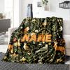 Forest Creatures And Floral Patterns Gift Customizable Blanket Customize Text Comfortable Versatile For Sofa Couch Office Bed Picnics Four Seasons