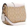 Coach Georgie 21 Metallic Horse And Carriage Buckle Color Block Monogram Print PVC And Leather Saddle Bag Women saddle bag C2806-IMDQC