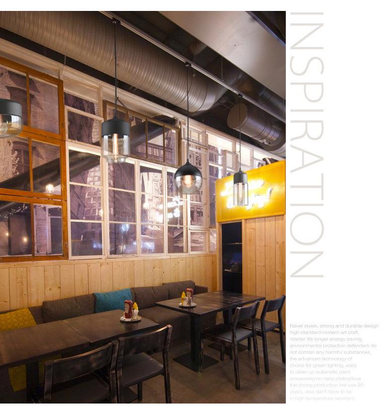Nordic Retro Glass Pendant Light for Dining, Living Room, Bar, Cafe