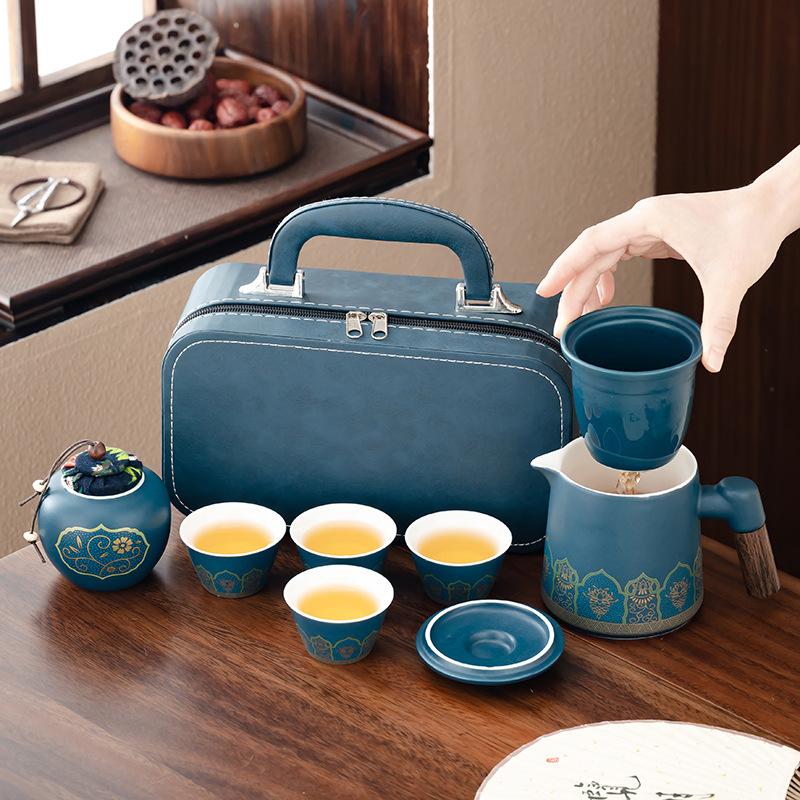 Business Guyun Kuaike Cup Ceramic Portable Car Travel Tea Set Kung Fu Tea Pot Light Luxury Gifts