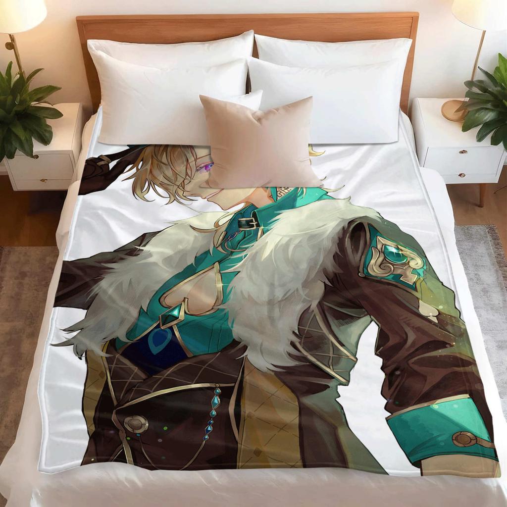Game Genshin Impact Kaveh Flannel Blanket Warmth Soft Air Conditioning Otaku Blanket Multifunctional Decorative Blankets