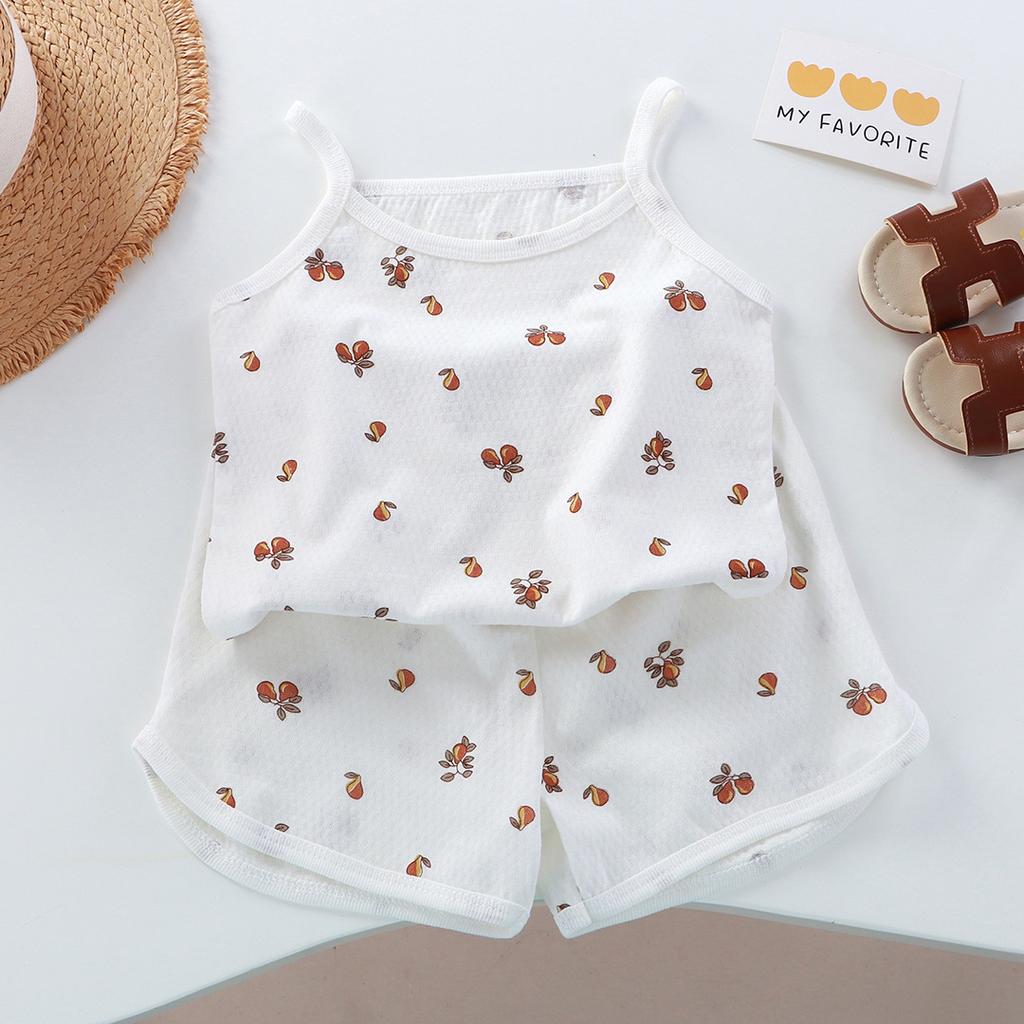Kinderweste Klasse A Baumwolle Mädchen Träger Baby Sommerkleidung Weste Shorts Mädchen Zuhause Zweiteiler
