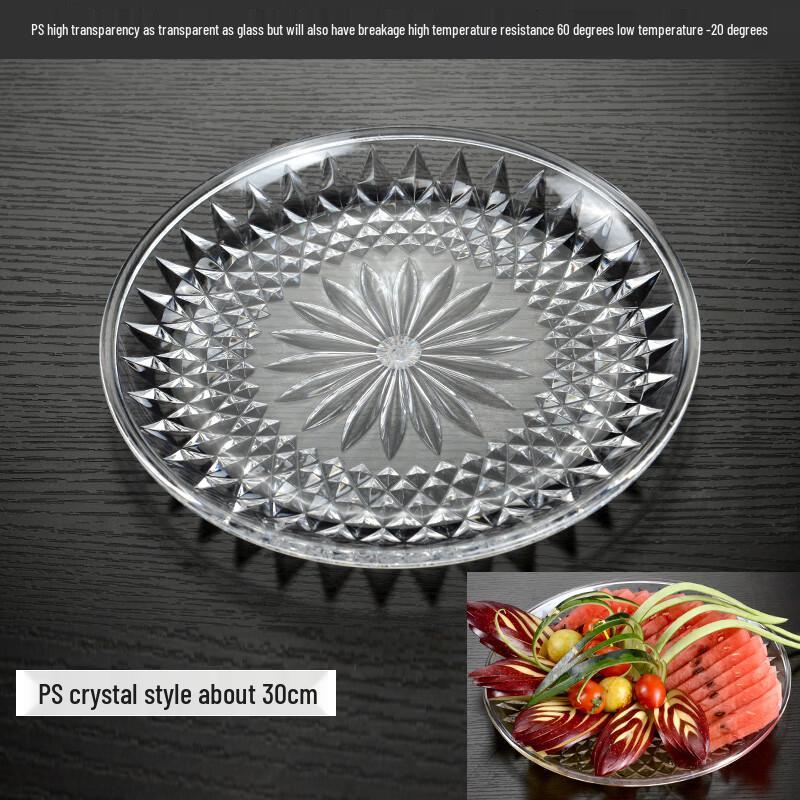 Zhaoran 30cm Round Transparent Acrylic Fruit Plate