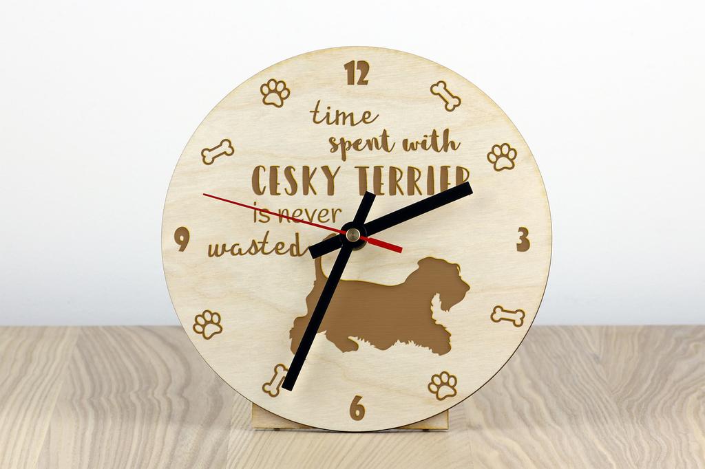 Cesky Terrier, Czech Terrier, Bohemian Terrier - Clock with Dog, Wooden Clock with Engraving, Personalised Clock by Art-Dog