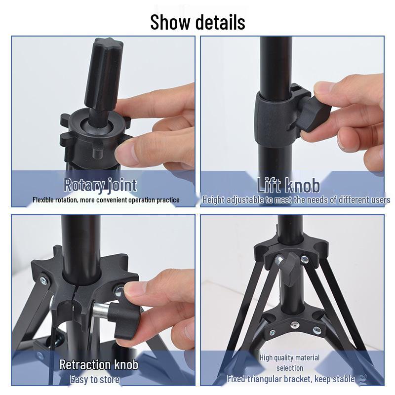 1.6m Foldable Mannequin Head Tripod for Hairdressing