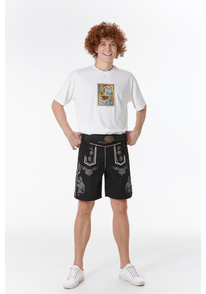 German Oktoberfest Men's Ethnic Shorts with Belt - Traditional Festival Party Wear