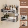 DANLE Gunmetal Grey Suction Cup Bathroom Corner Storage Shelf