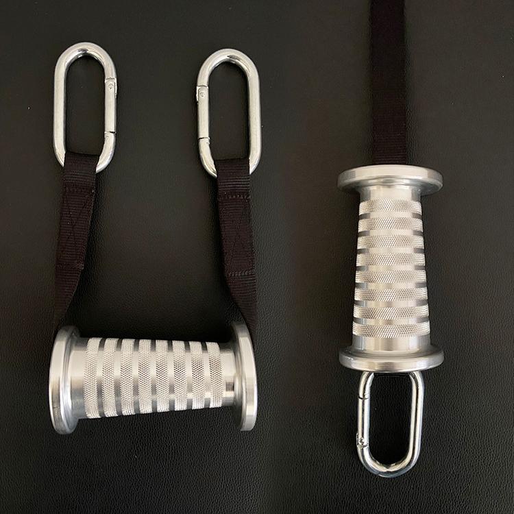 Neue kundenspezifische Größe Premium Heavy-Duty Aluminium Fitnessgriffe Anti-Rutsch Riemenscheibe Fitnessstudio Klimmzug Übungsgriff 13.3*7.5cm(5.24*2.95in) black
