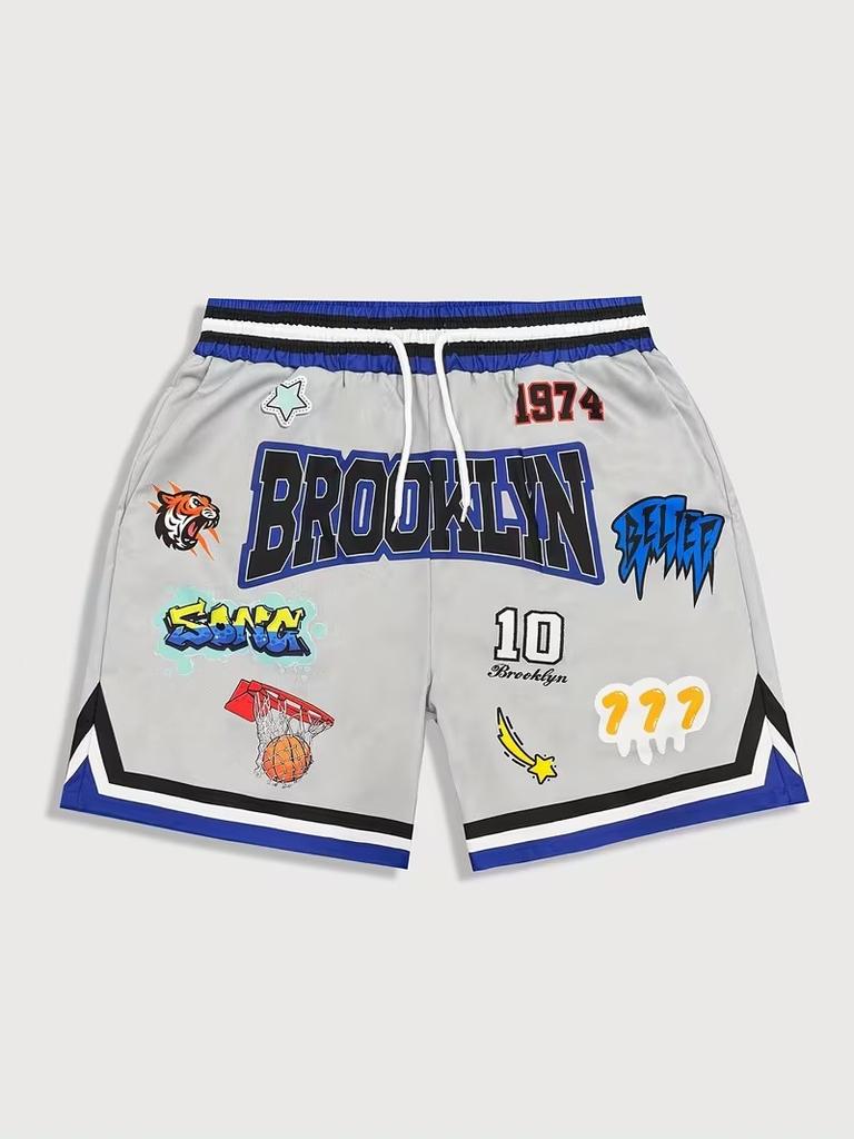 2026 Estate Caldo Americano Trendy Marca Sportivo Casual Stampa Digitale 3D Pantaloncini da Basket Unisex Stile Ampio