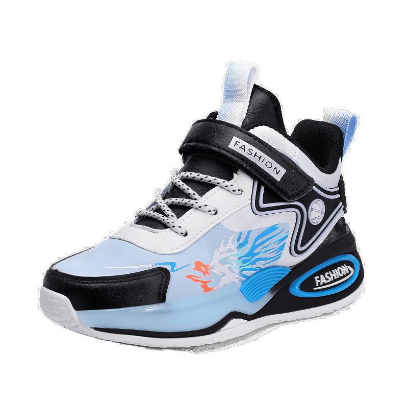 Children's shoes boys basketball shoes 2025 new spring and autumn leather waterproof boys sports shoes boys actual combat sneakers