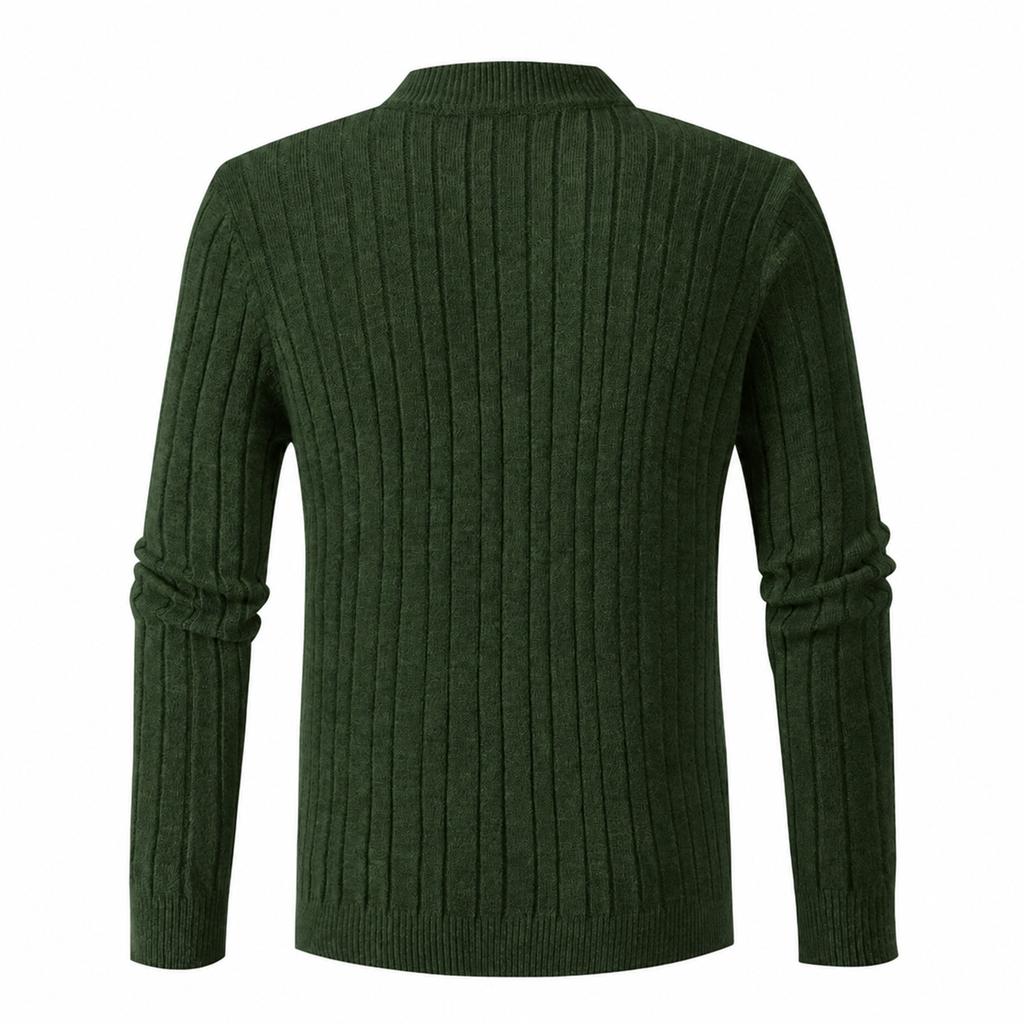 Men's Thick Knit Zip-Up Sweater, Casual Zip Cardigan for Fall and Winter Everyday Wear