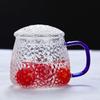 Hammered Borosilicate Glass Mug with Lid