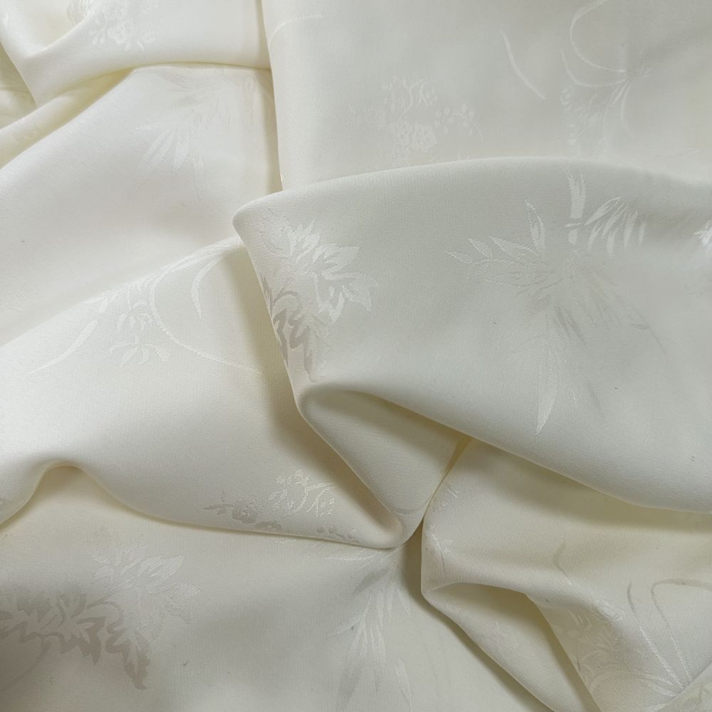 Thick and Heavy and Soft Bamboo Leaf Jacquard Satin Fabric Suitable for Wedding Gowns Formal Dresse and Designer Clothing Fabric