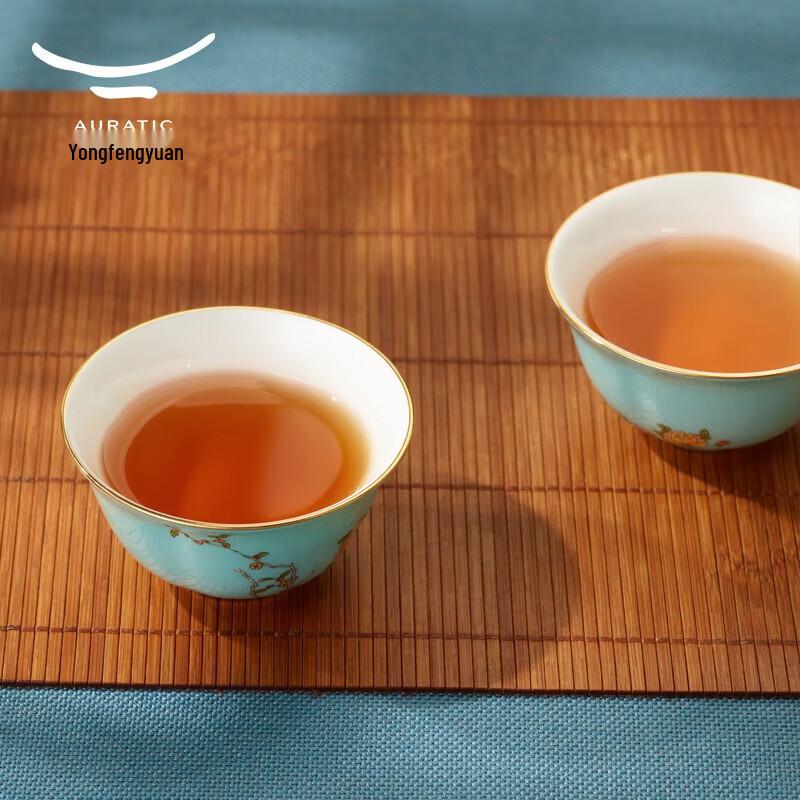 Auratic Madame Porcelain West Lake Blue 6-Piece Travel Ceramic Tea Set
