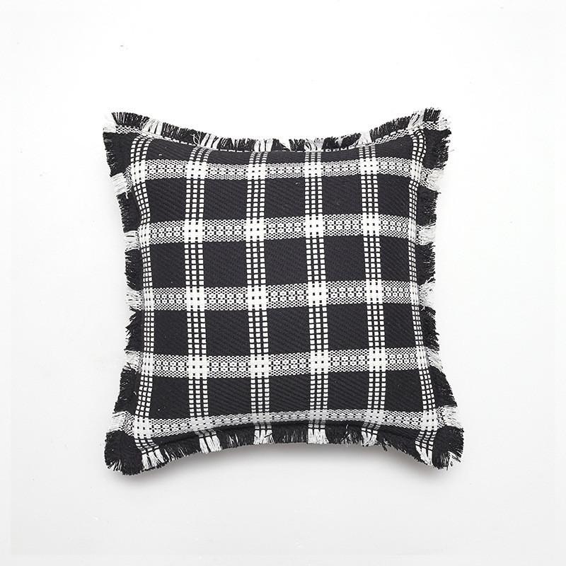 Pillowcase Only Modern Minimalist Soft Polyester Cotton Grid Pattern Pillow Cover For Couch Living Room Bedroom